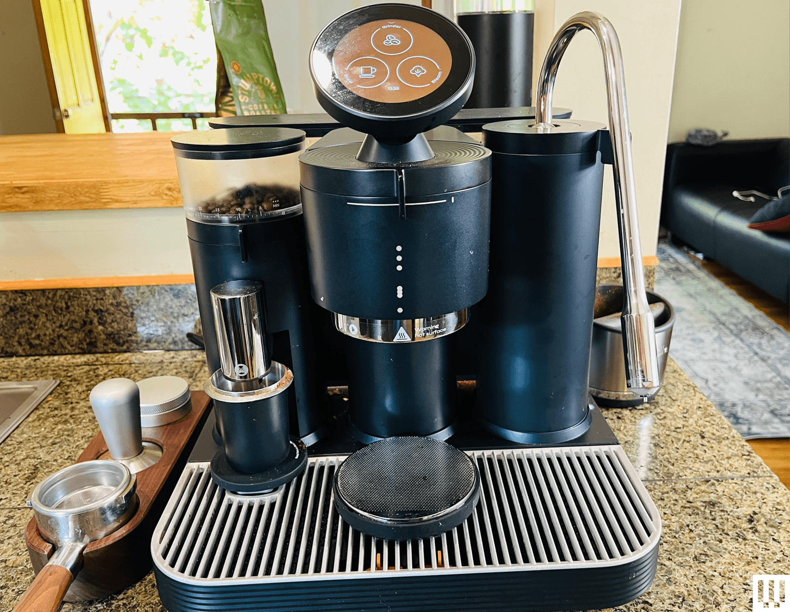 Configuración de máquina de espresso moderna