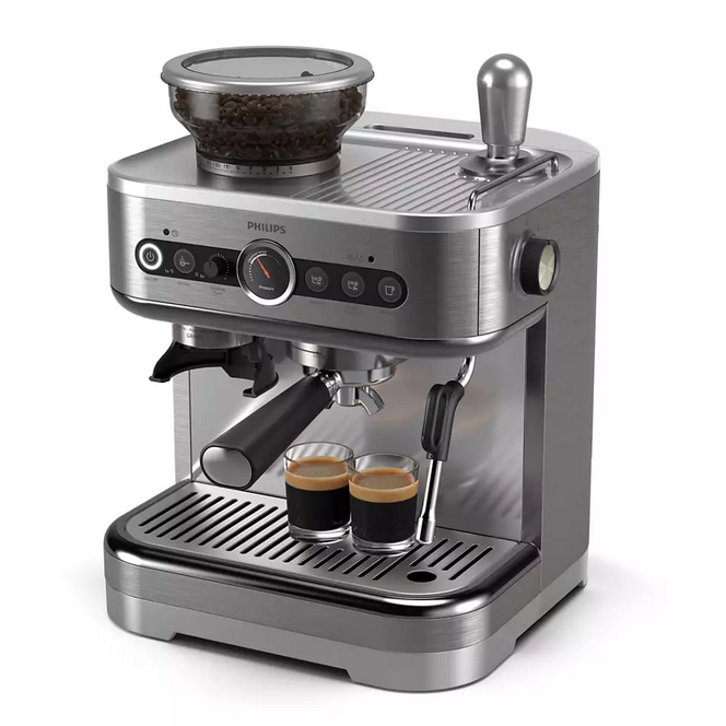 Máquina de espresso casera con molinillo integrado